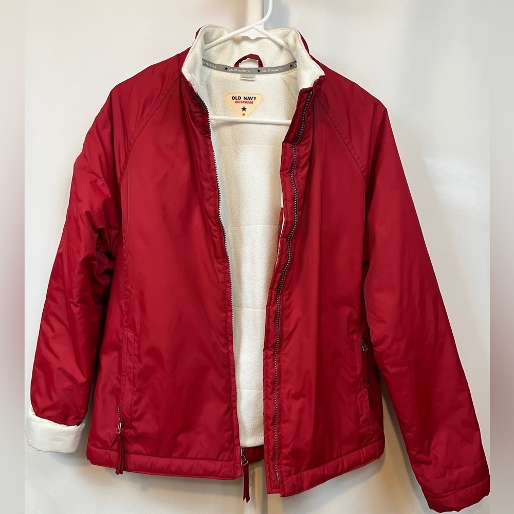 Old Navy Red Zipper Jacket with Lining Medium - Picture 9 of 10